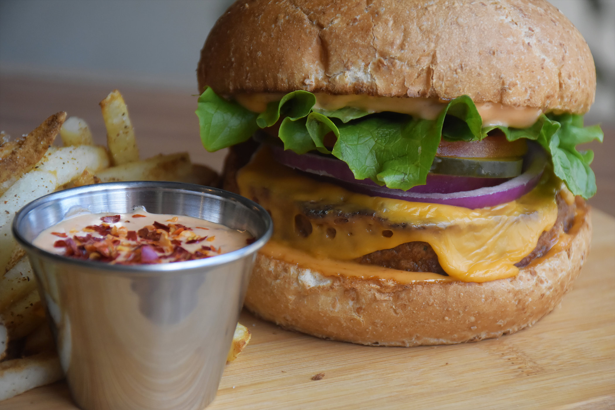 Flaming No Bull Burger