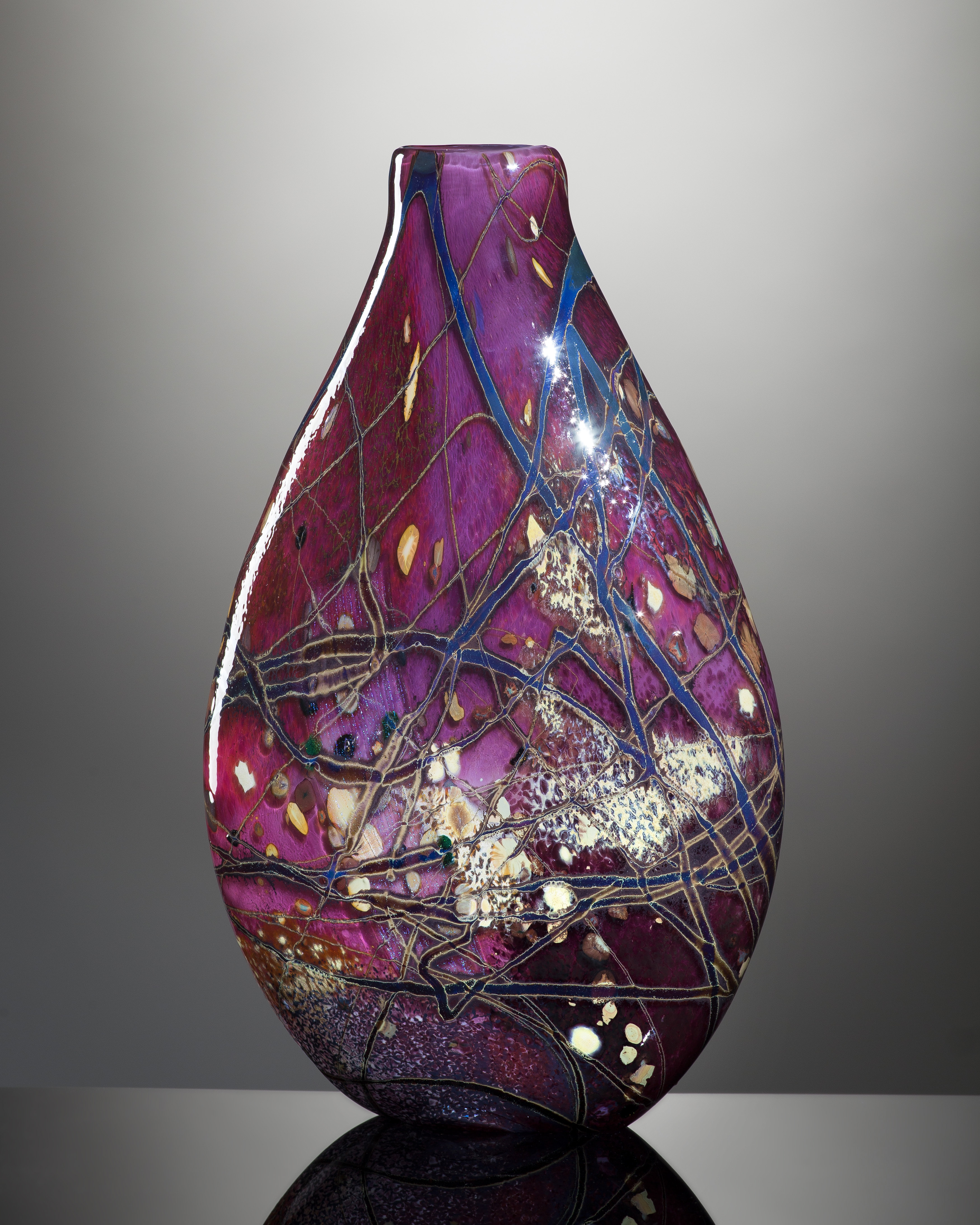 DayBreak, Shattered Series Vase Glass with Dichroic inclusions