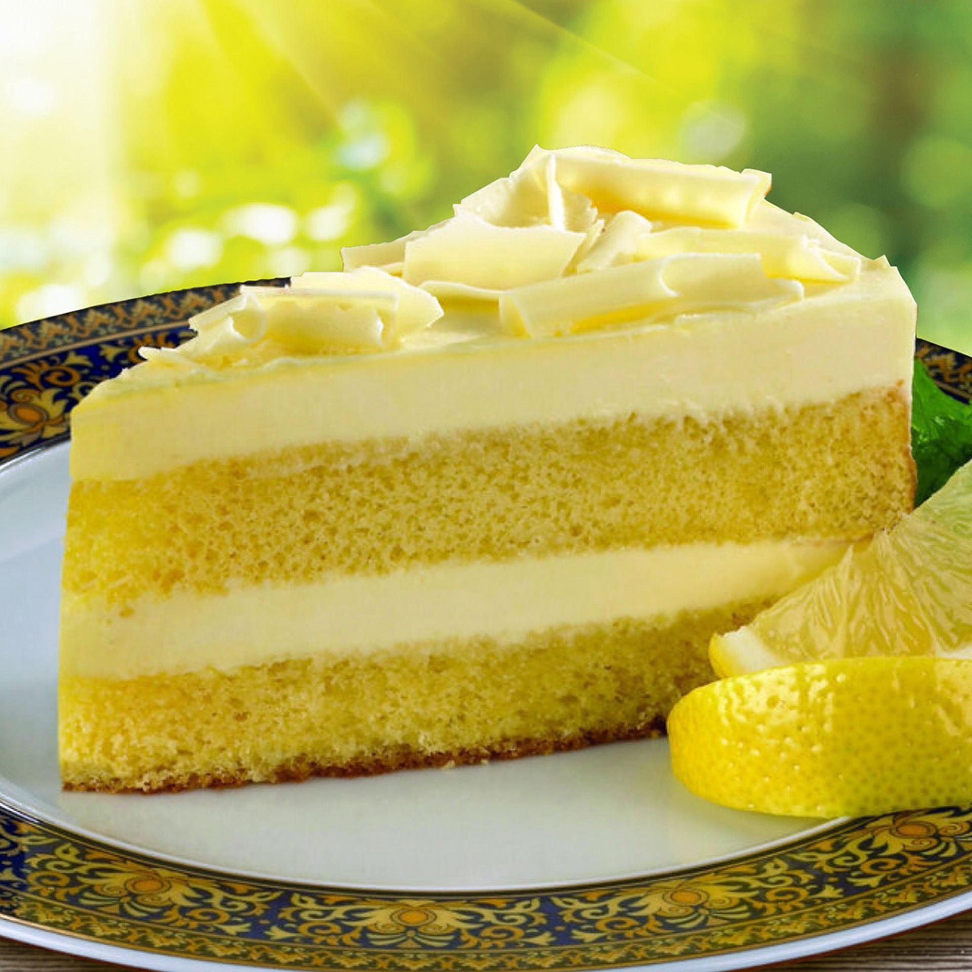 LEMON (Limoncello) MASCARPONE CAKE SLICE