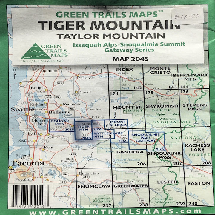 Green Trails Map: Tiger Mountain / Taylor Mountain