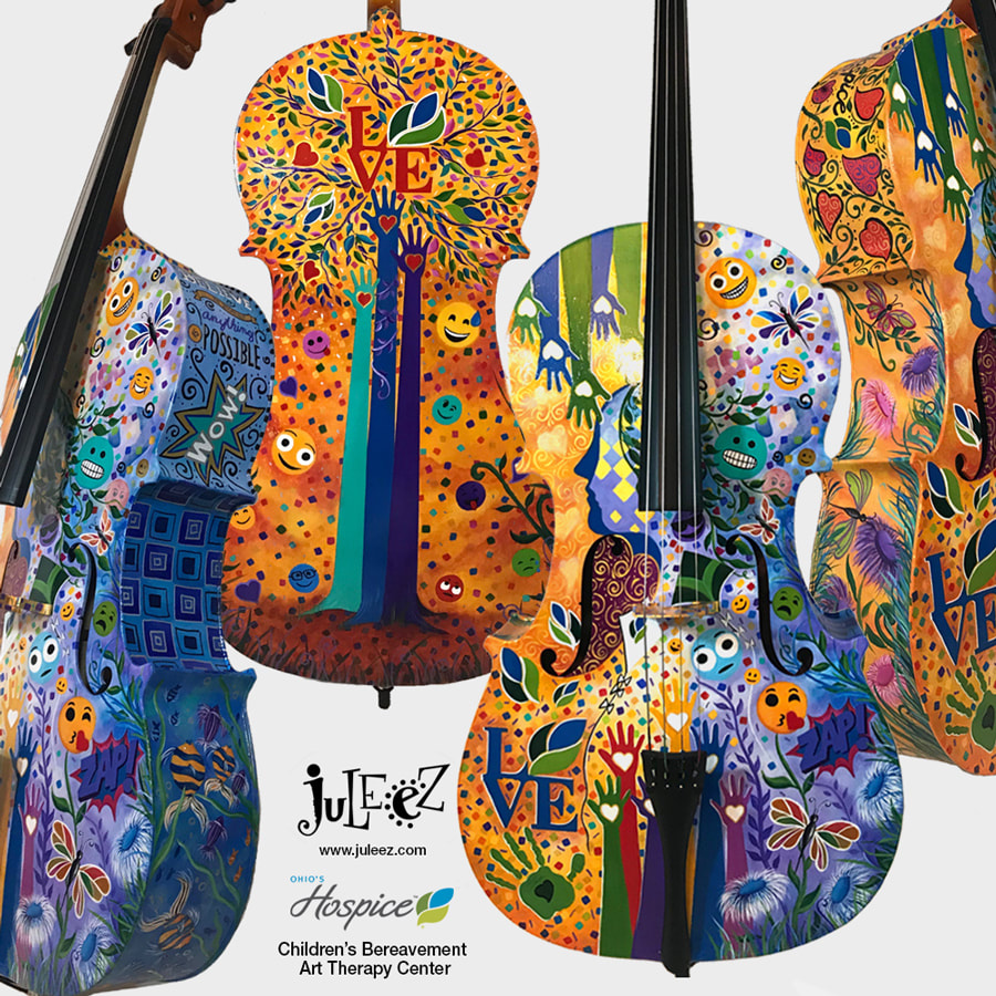 SALE!! Colorful Cello, Custom Hand Painted Cello (Cello and Art Included)