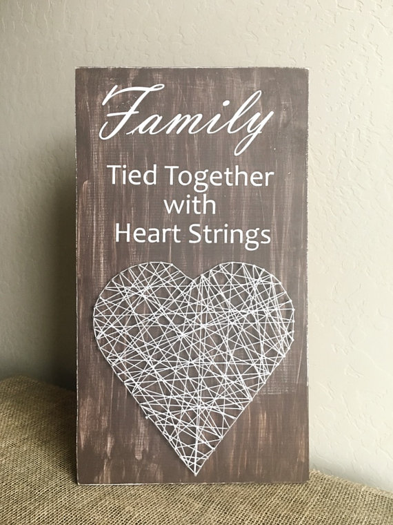 Heart String Art Family Sign