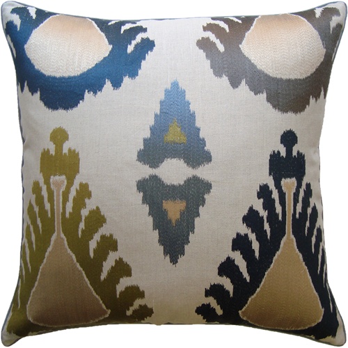 Silk Cotton Blend Ikat Designer Pillows