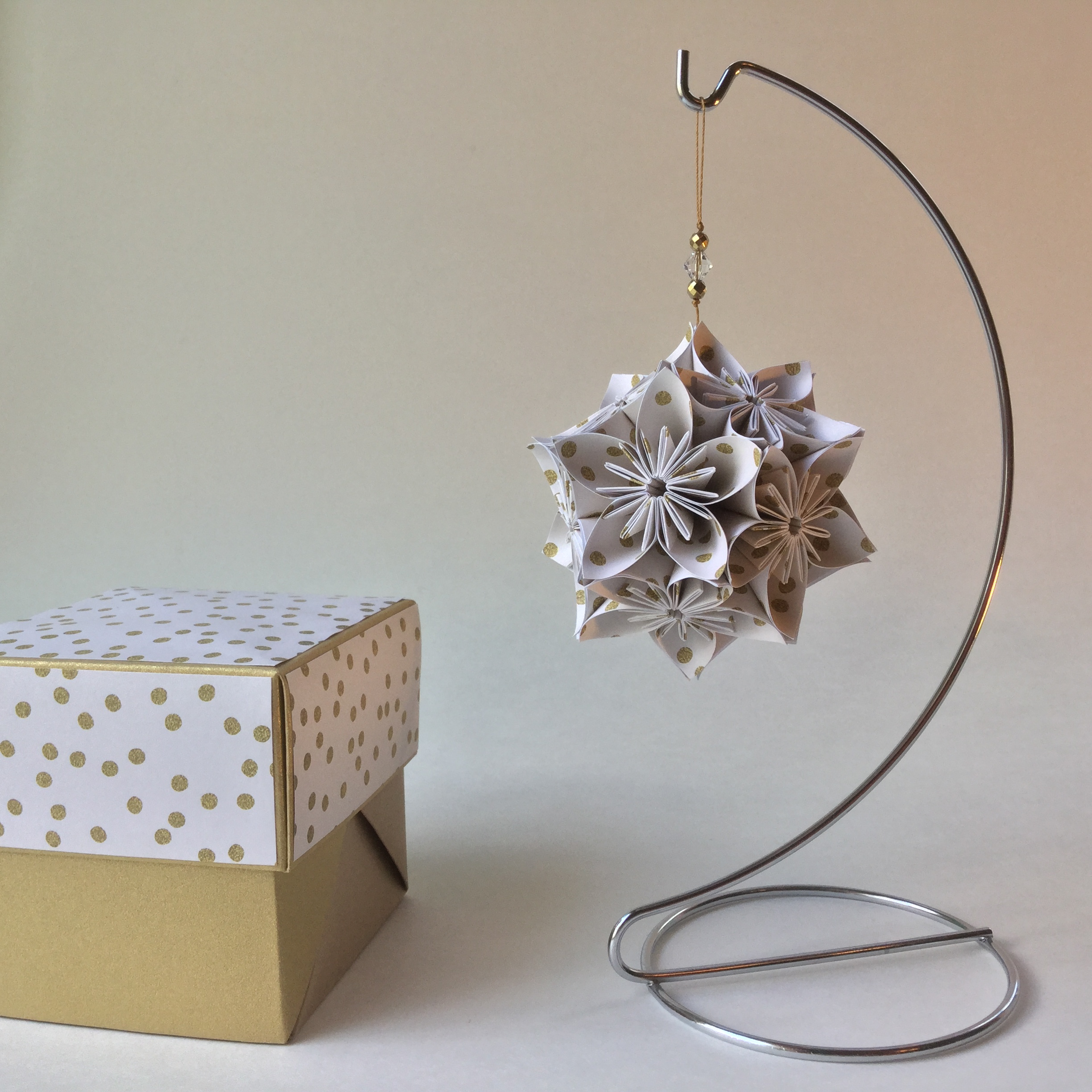 Golden Confetti Kusudama Ornament