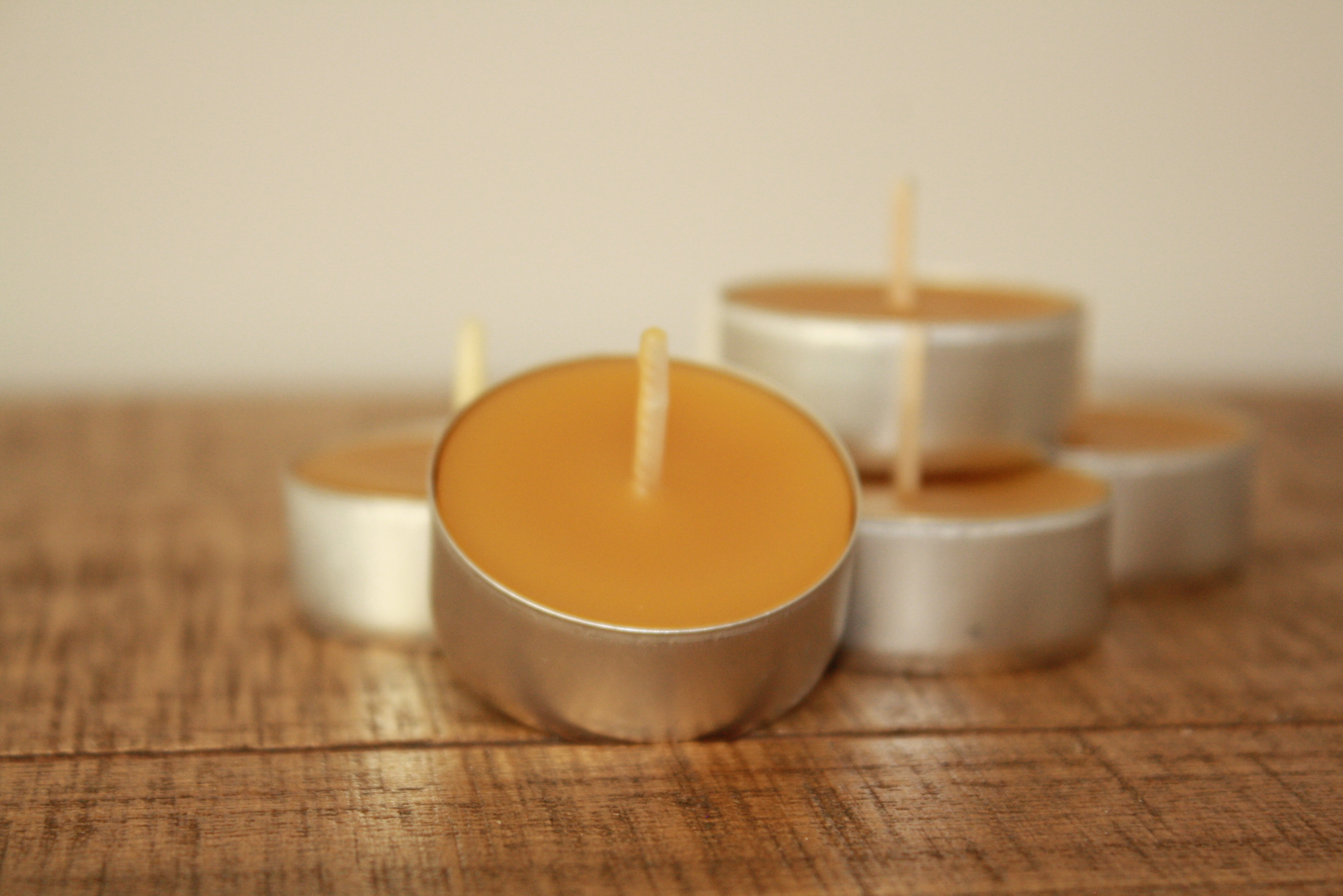Set of 12 Beeswax Tealight Candles