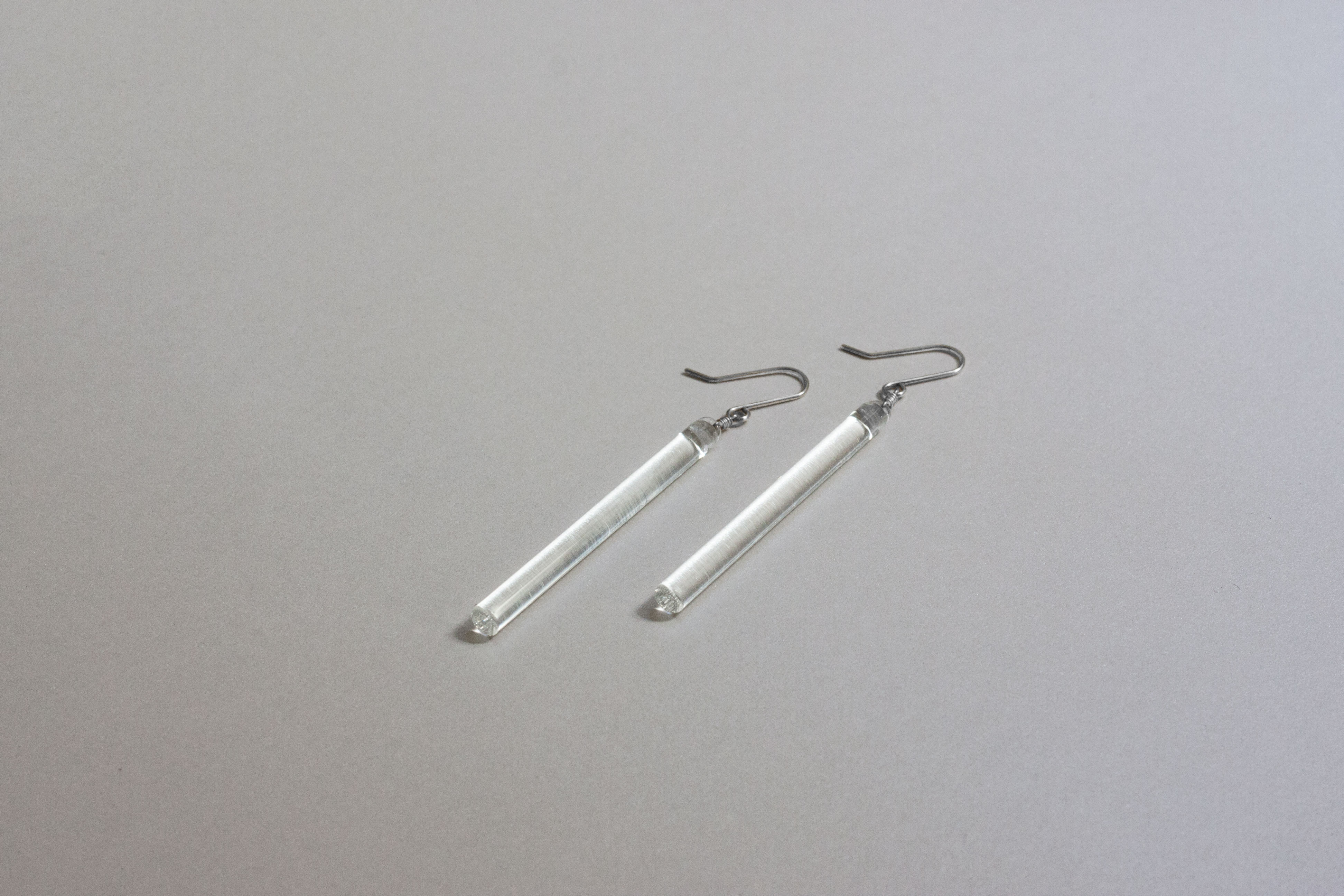 Ting Glass Earrings Silver by Harrys