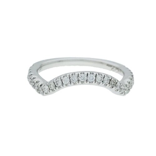 14k White Gold 1/4ct. Diamond Curve Band