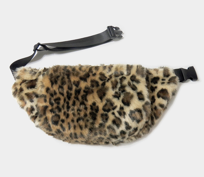 Faux Fur Leopard Fanny Pack w. built in hand warmer