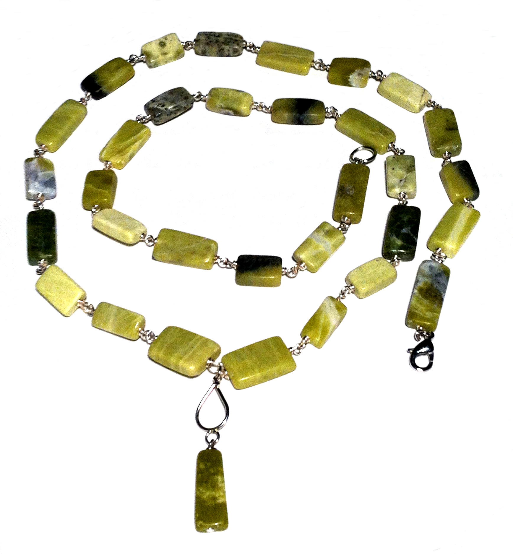 Long serpentine necklace with heart pendant