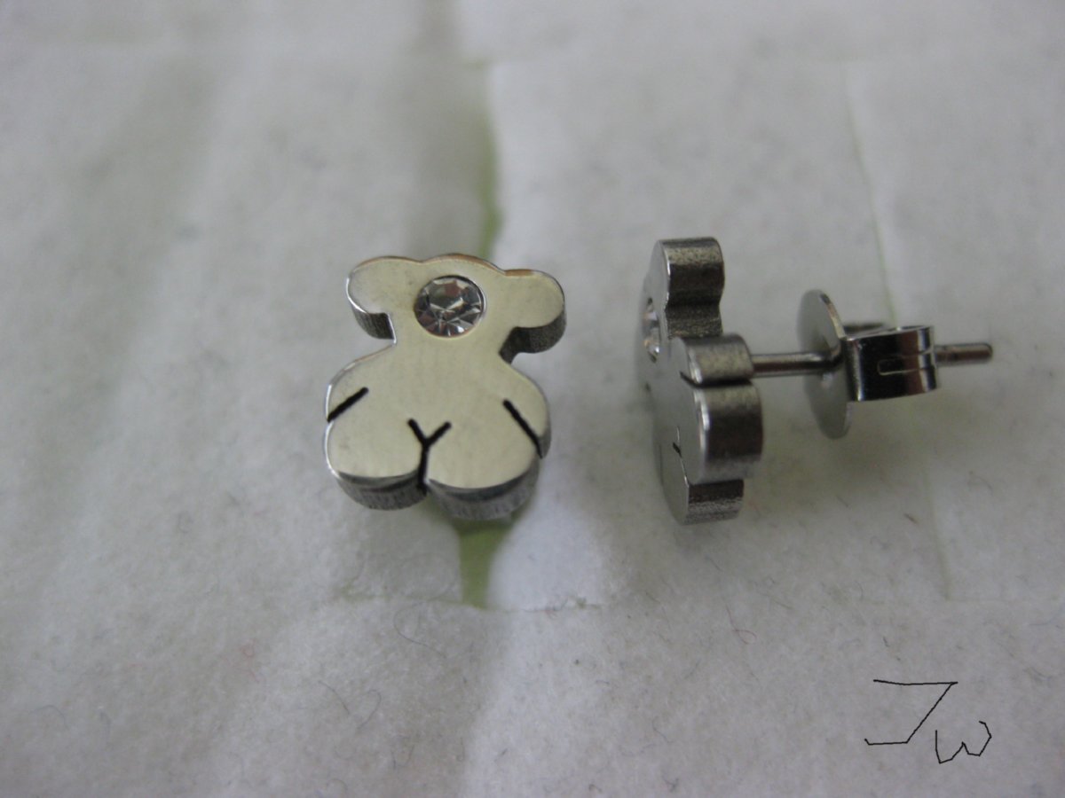 Monster Stainless Steel Stud Earrings With CZ