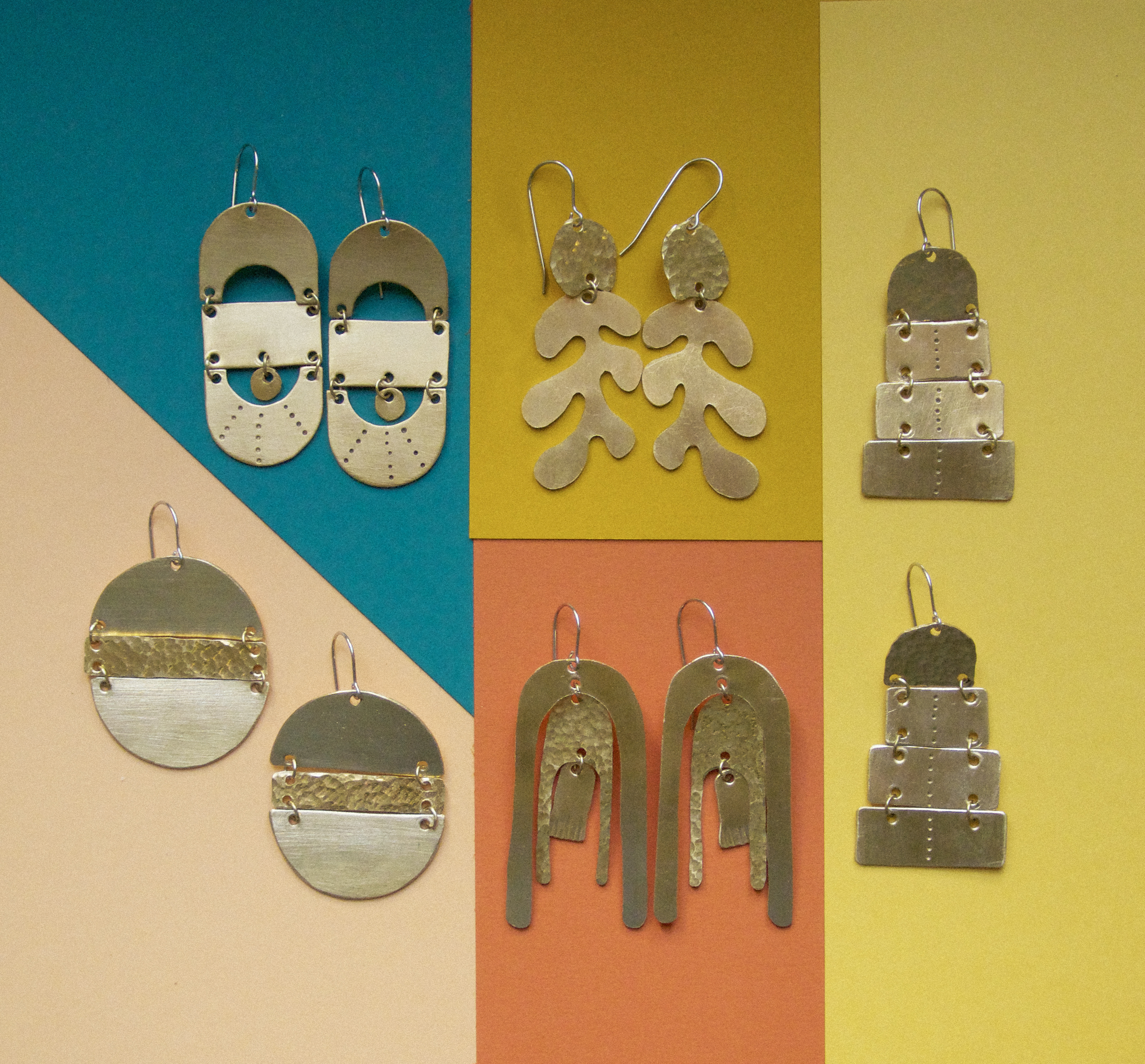 11/13, Wed, Metal Jewelry Sawing for Beginners Geometric & Shape Based Brass Statement Earrings